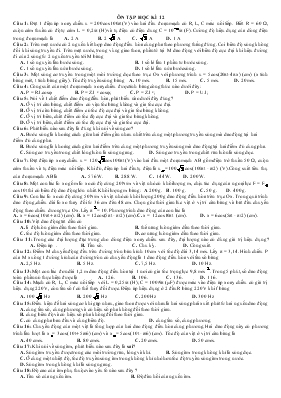 Đề thi Ôn tâp hoc ki 12 môn vật lý